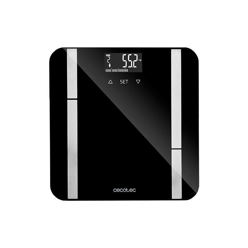 Báscula De Baño Cecotec Surface Precision 9450 Full Healthy Análisis Corporal Hasta 180kg Negra Y Blanca