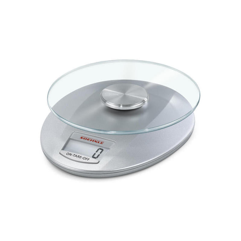 Báscula De Cocina Soehnle Roma Silver, 5 Kg, 1 G, Plata, Vidrio, De Plástico, Vidrio