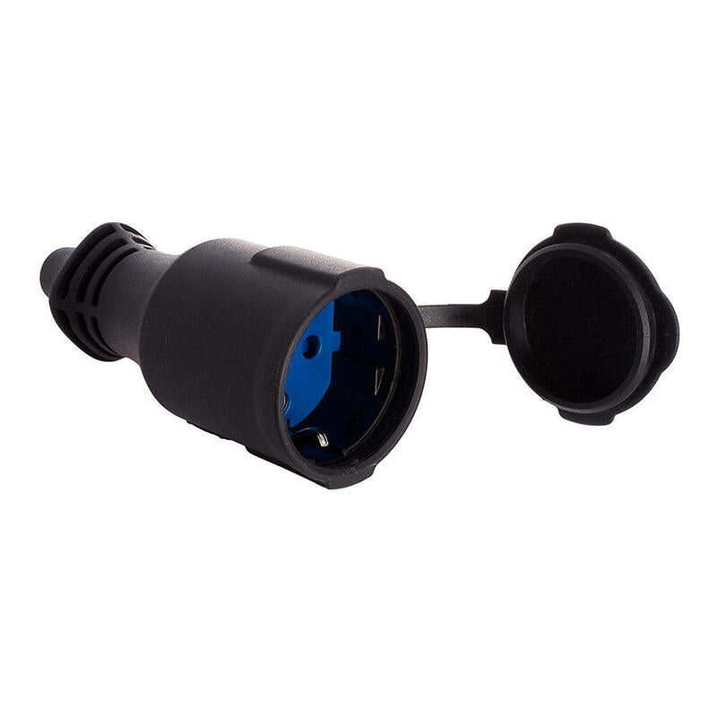 Base Aerea De Caucho Con Tapa 16a 250v T/Tl Ip44 4,8mm Negra Solera 5707c