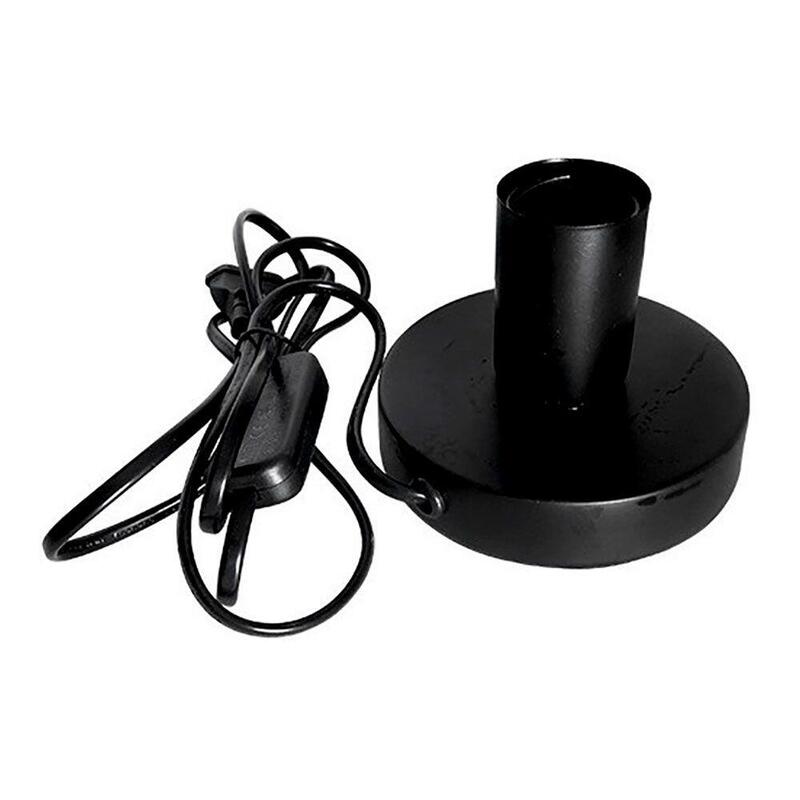 Base De Mesa E27, Con Cable E Interruptor, Negra, Ø120 X 85mm