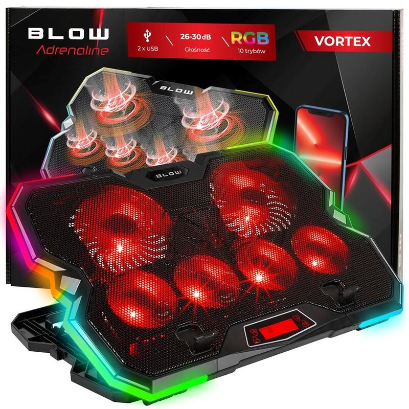 Base De Refrigeración Para Portátil Con 6 Ventiladores Vortex Rgb
