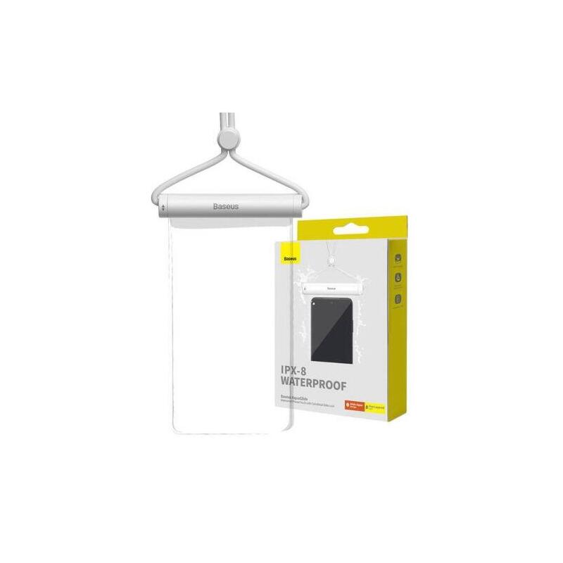 Baseus Aquaglide Universal Waterproof Case Ipx8 Up To 7.2 Inch Phone, White/ Transparent (Bs-Pc030)