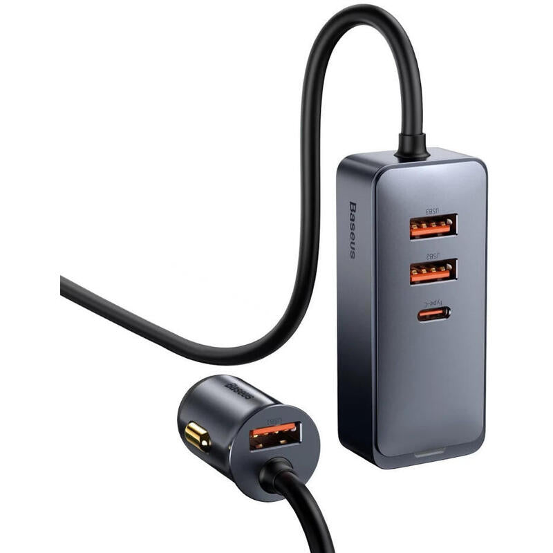 Baseus Ccbtb0g Cargador De Dispositivo Móvil Universal Gris Encendedor De Cigarrillos Auto