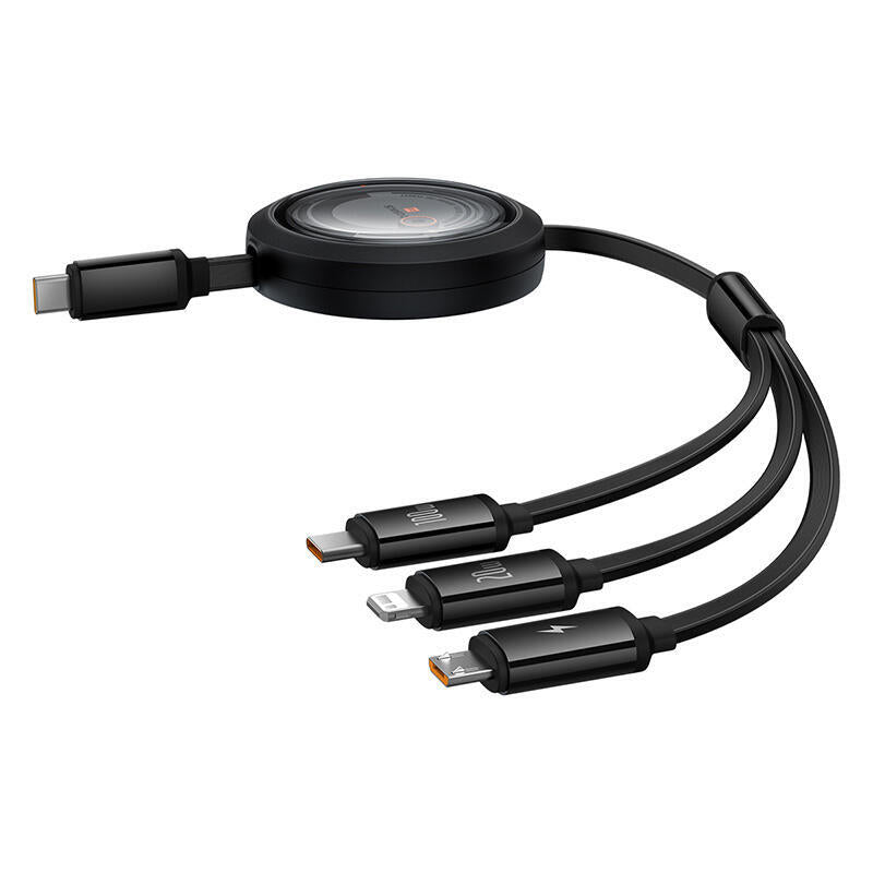 Baseus Free2draw Negro - Cable Usb-C 3 En 1 Usb-C/Lightning/Micro 1,1m
