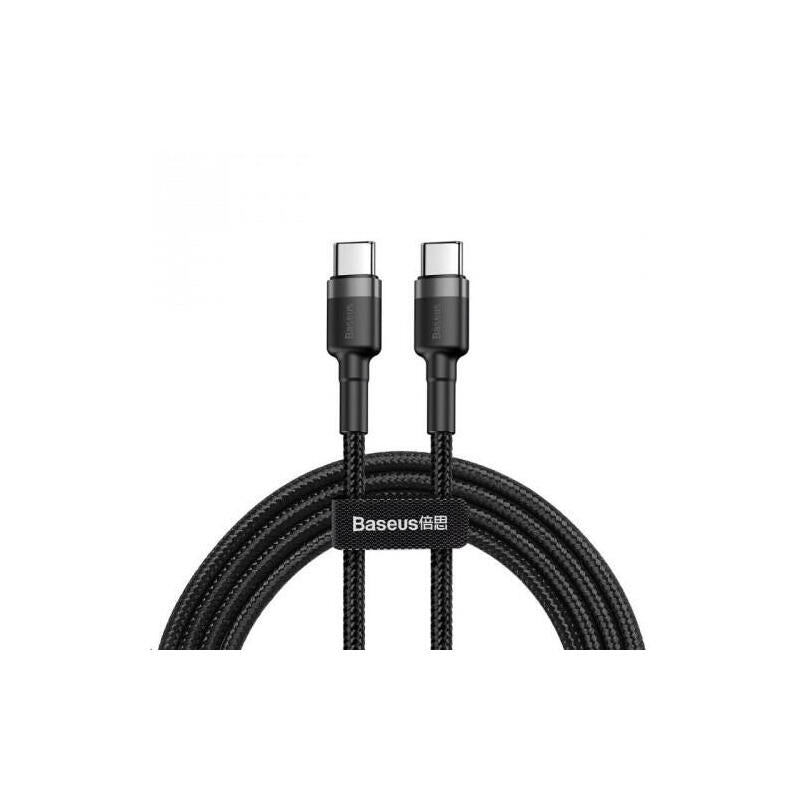 Baseus Type-C - Type-C Cafule Cable Pd 2.0 60w, 3a, 2m, Black/ Gray (Catklf-Hg1)
