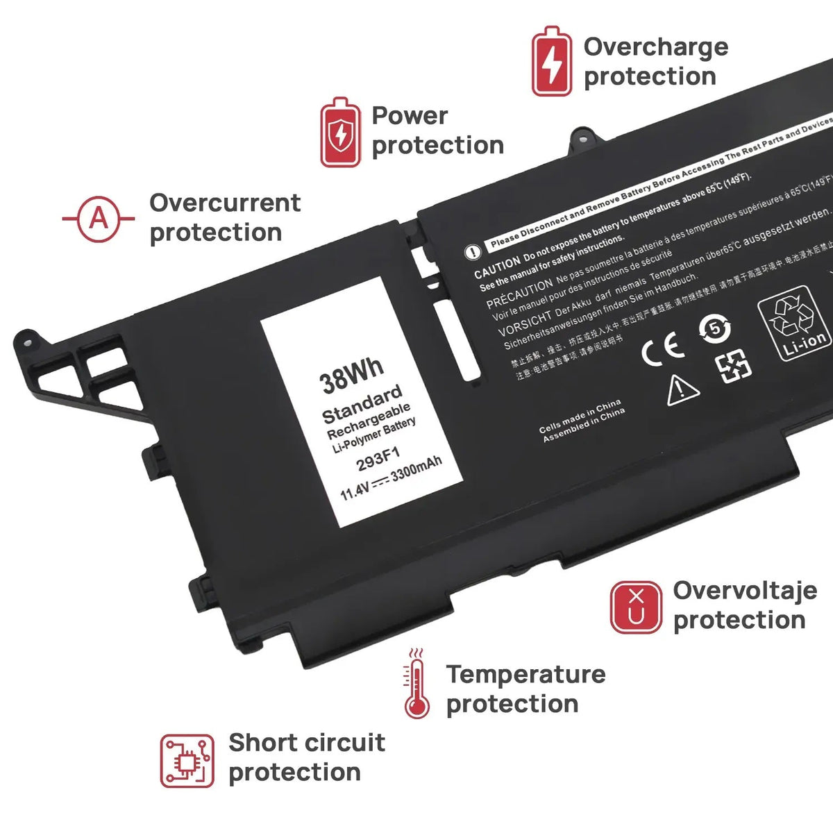 Batería 293F1 Para Portátil Dell Latitude 13 7330 Rugged Extreme Series M69D0 8Wrcr 01Vx5