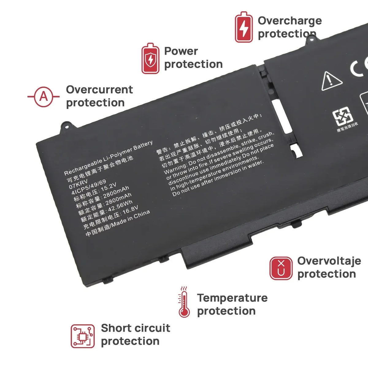 Batería Para Portátil 8Wrcr 01Vx5 8H6Wd Fk0Vr 404T8