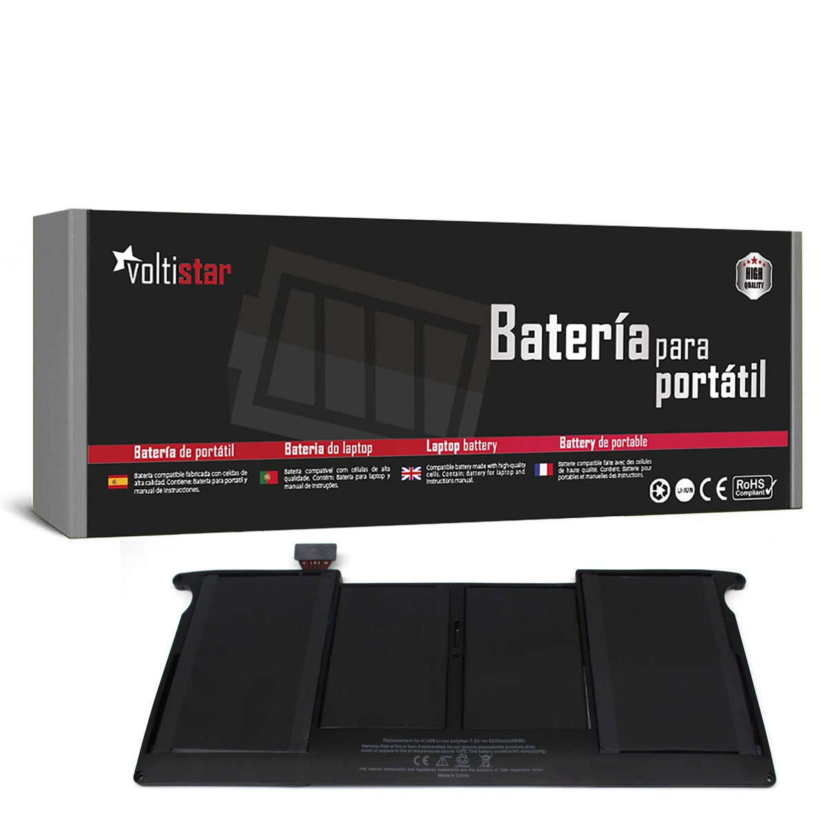 Batería Para Portátil Apple Macbook Air 11" A1370 A1406 Bh302ll/A Mc968ll/A Mc969ll/A (Año 2011)