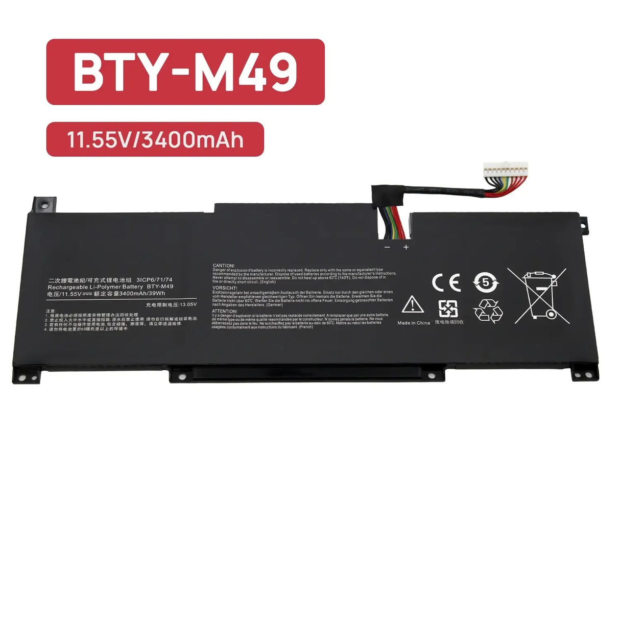 Batería Para Portátil Msi Bty-M49 39Wh 11.55V 3400Mah