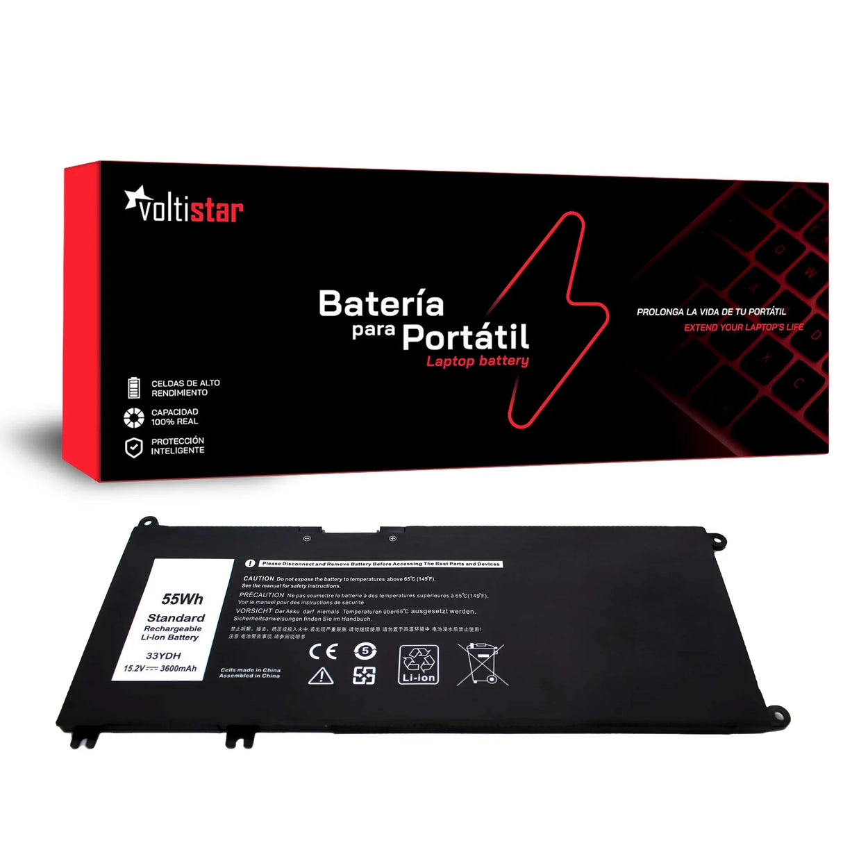 Batería Para Portátil Dell 33Ydh Pvht1 Dncwscb6106B I7778-0026Gry