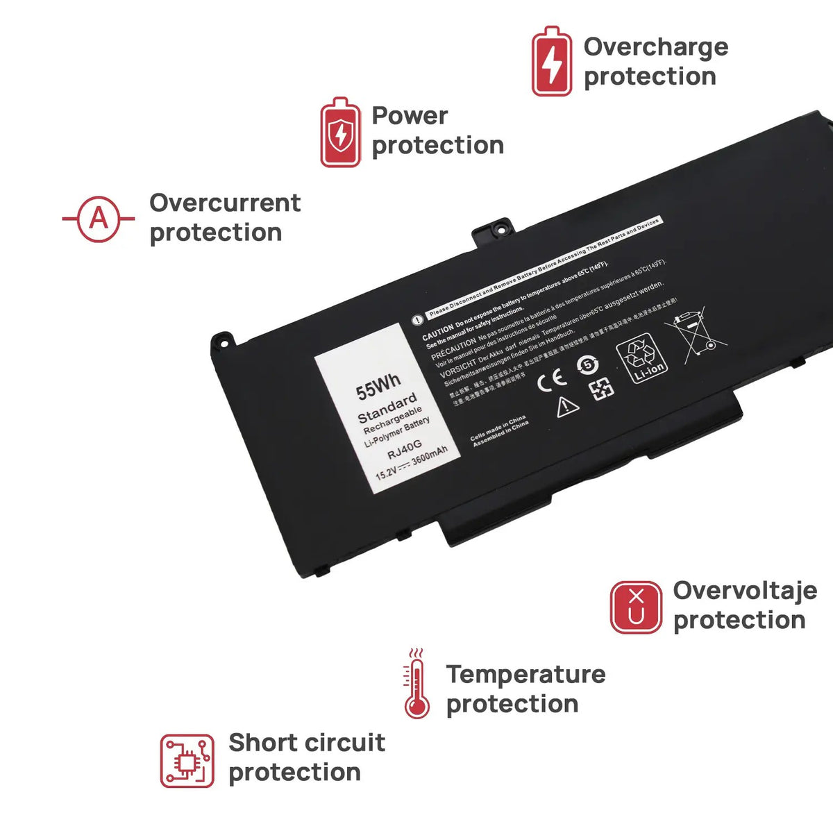 Batería Para Portátil Dell Latitude 5420 5520 Precision 3560 Series | Rj40G 55Wh