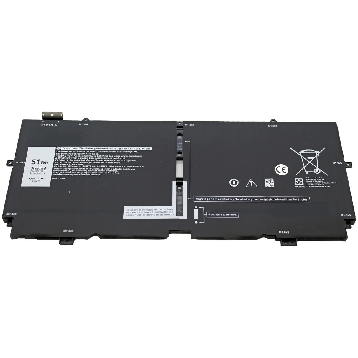 Bateria Para Portatil Dell Xps 13 7390 2-En-1 Xps 13 9310 2-En-1 52Twh
