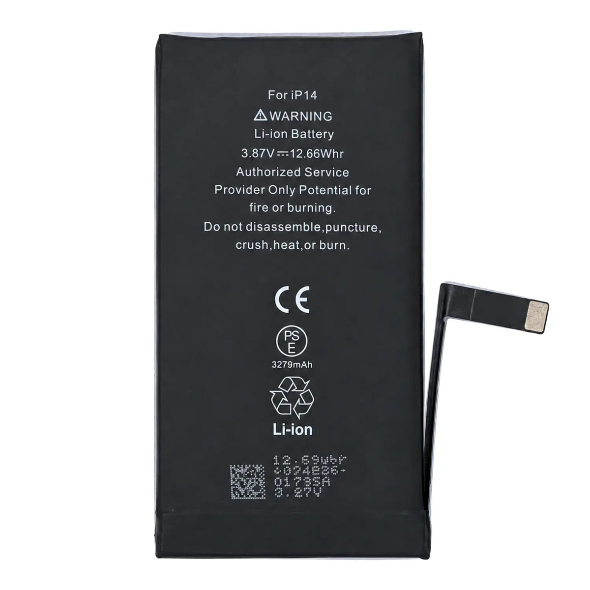 Batería Para Iphone 14 | 3279Mah - Oem | Interna Repuesto | Adhesivo Preinstalado | Con Flex | Alta Capacidad