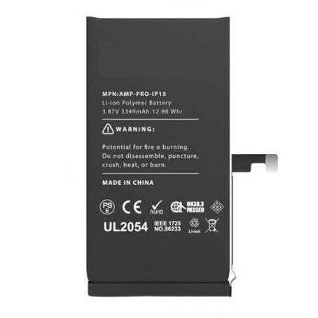 Batería Para Iphone 15 | 3367Mah - Oem | Interna Repuesto | Adhesivo Preinstalado | Con Flex | Alta Capacidad