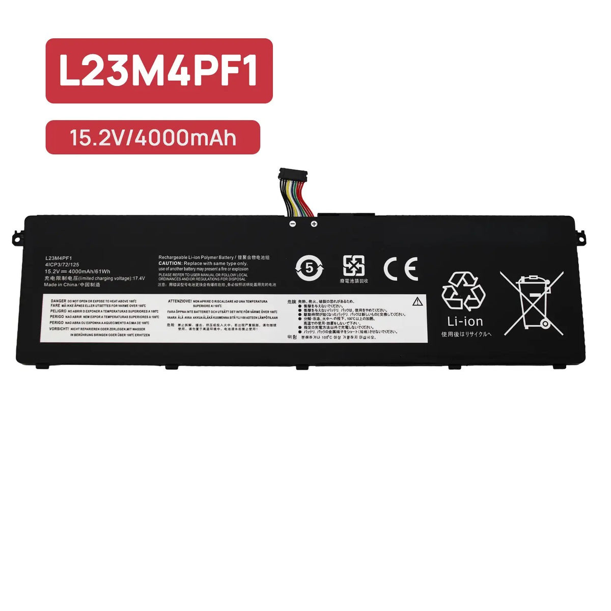 Batería Para Portátil Lenovo Ideapad Pro 5 14Ahp9 16Ahp9 16Imh9 | L23M4Pf1 61Wh