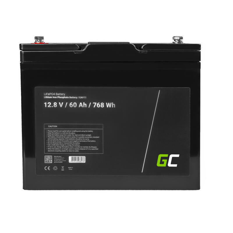 Batería Litio-Hierro-Fosfato Lifepo4 Green Cell 12v 12.8v 60ah Para Sistema Fotovoltaico, Autocaravanas Y Embarcaciones