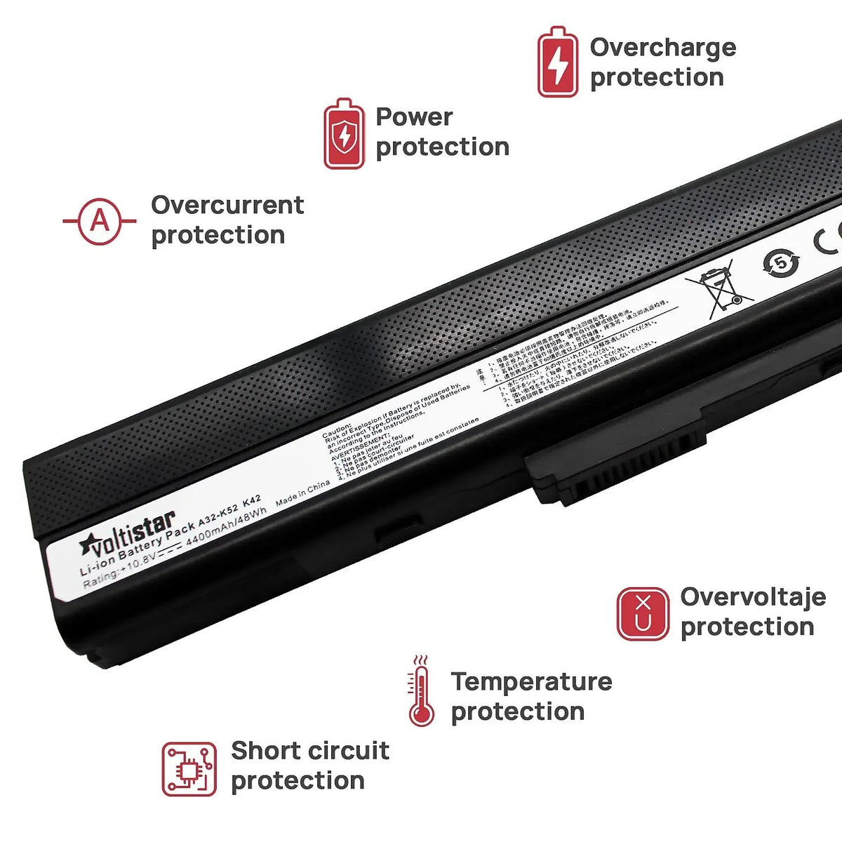 Batería Para Portátil Asus K52jr K52jr-A1 K52jr-X2 K52jr-X4 X52f-Ex800v