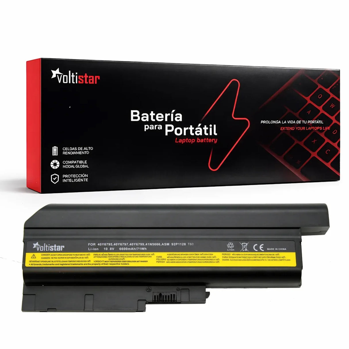 Batería Para Portátil Lenovo Thinkpad Sl400 R60 T60 R500 Z60E 40Y6795
