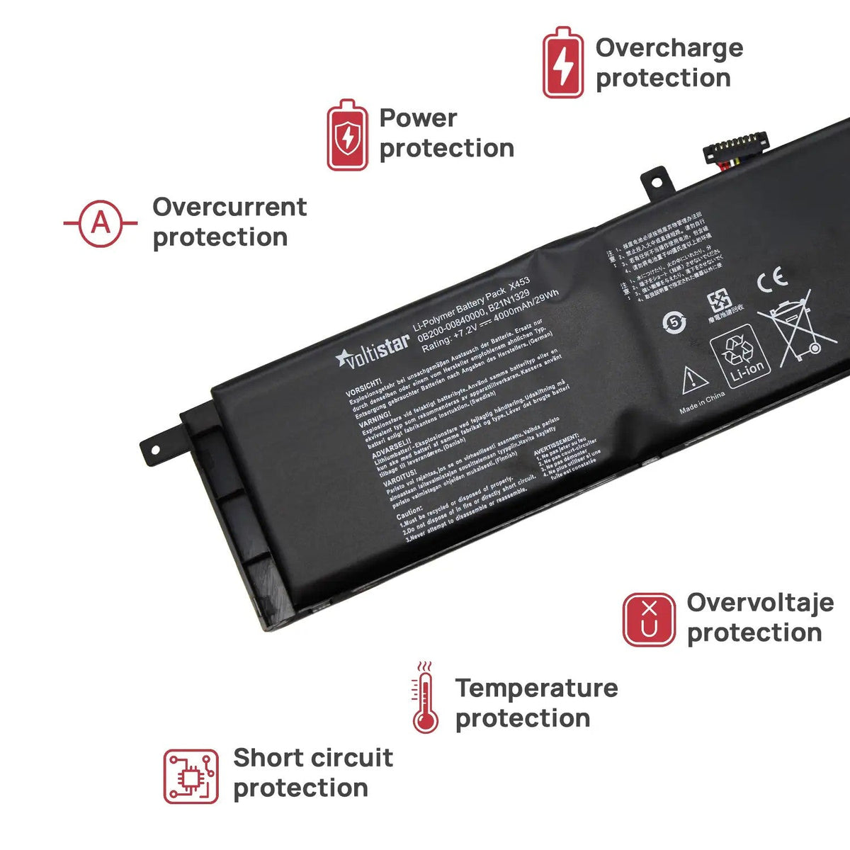 Batería Para Portátil Asus B21n1329 0b200-00840000 D553m F453 F453ma F553 F553m