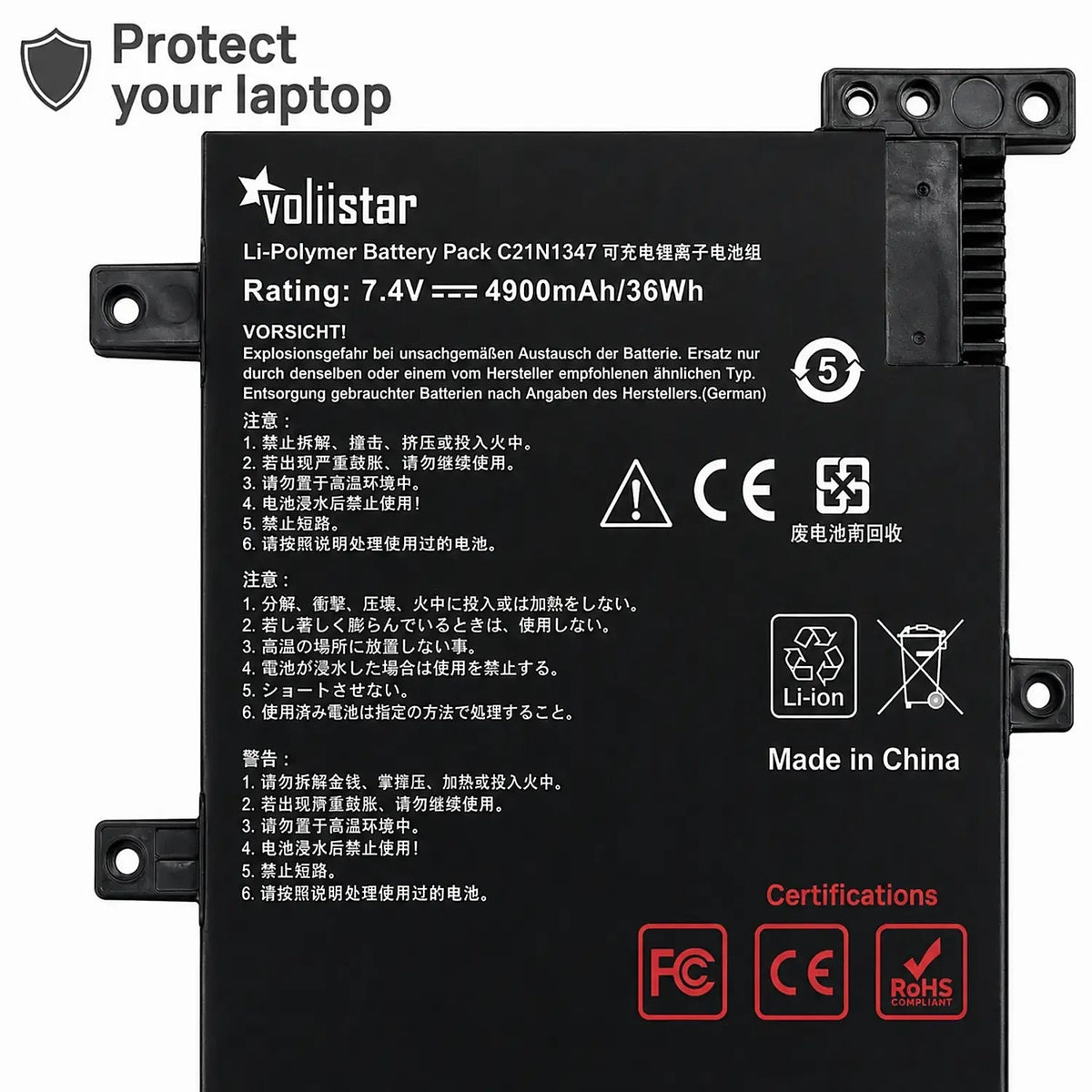 Batería Para Portátil Asus A556ur-Dm257d A556uv F555d F555da