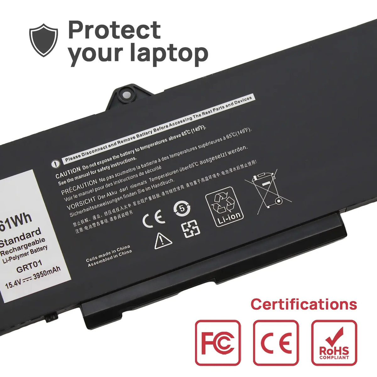Batería Para Portátil Grt01 Dell Latitude 5421 5431 5521 5531 Precision 3561 3571 3470