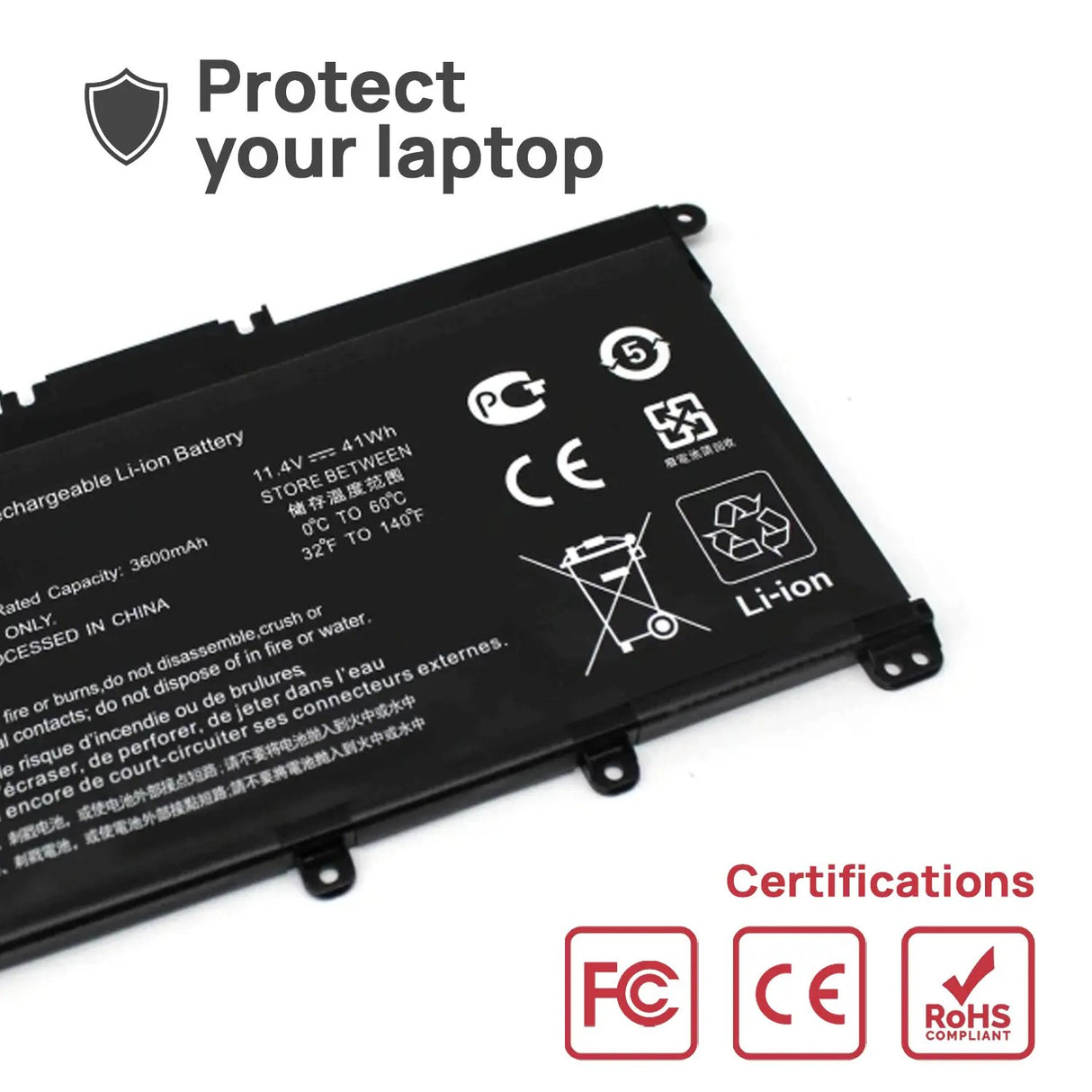 Batería Ht03Xl Hp 11.4V 3.400Mah Para Portátil