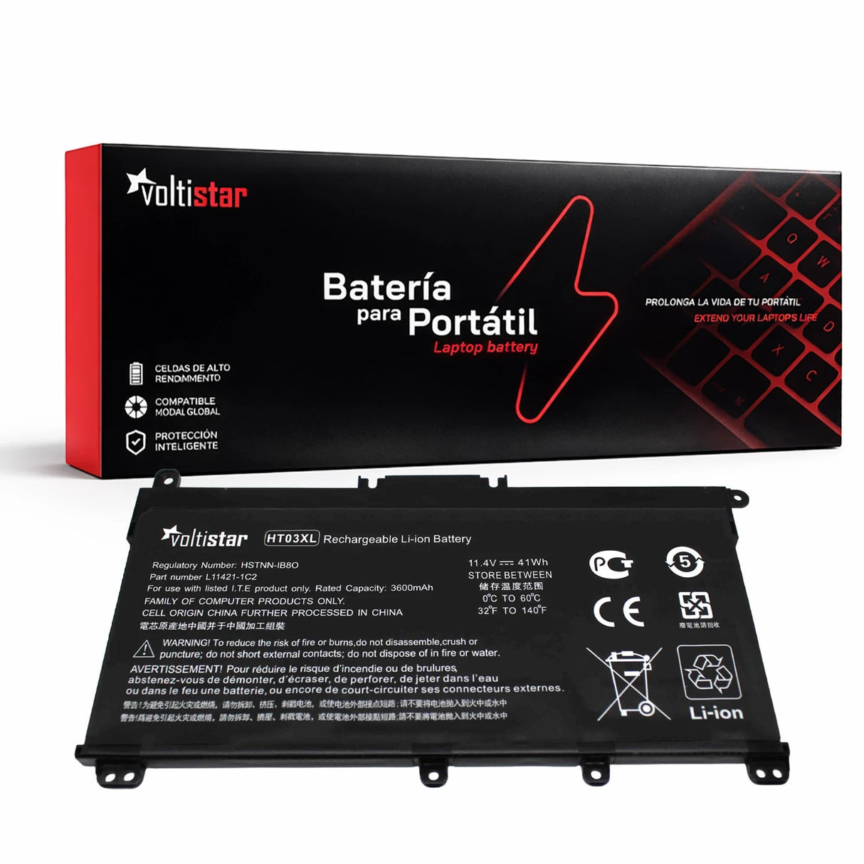Batería Ht03Xl Hp 11.4V 3.400Mah Para Portátil