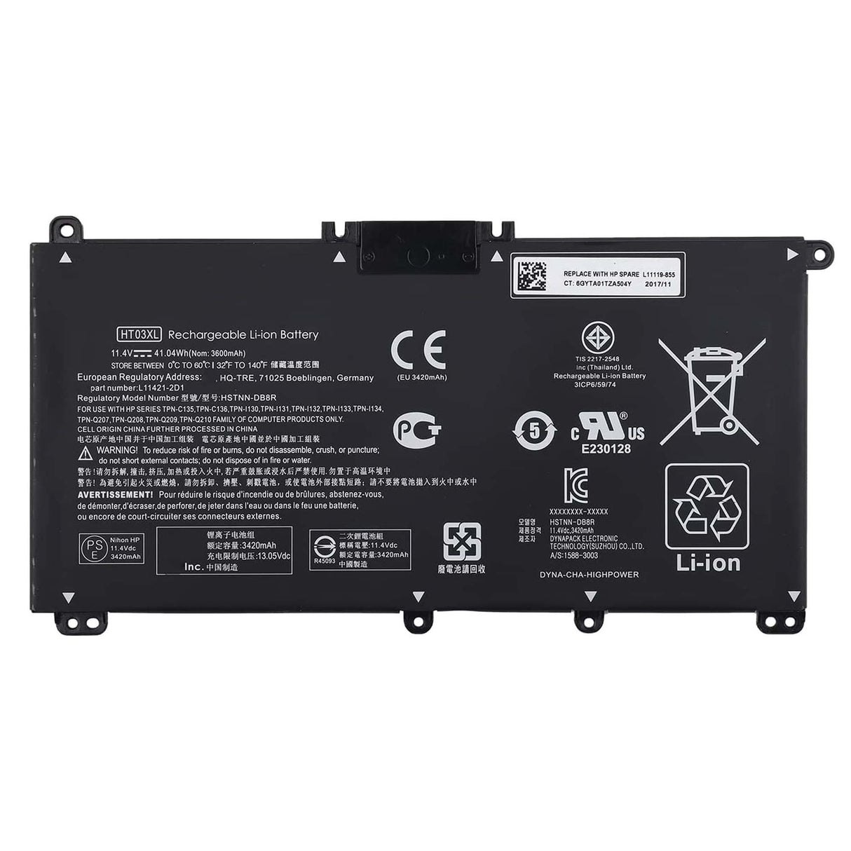 Batería Para Portátil Hp 240 G7 245 G7 250 G7 255 G7 15-Cs 17-By Ht03Xl