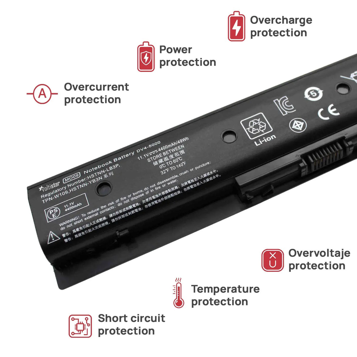 Batería Para Portátil Hp Nbp6A218E1 Tpn-P102 Tpn-W106 Tpn-W107 Tpn-W108 Tpn-W109