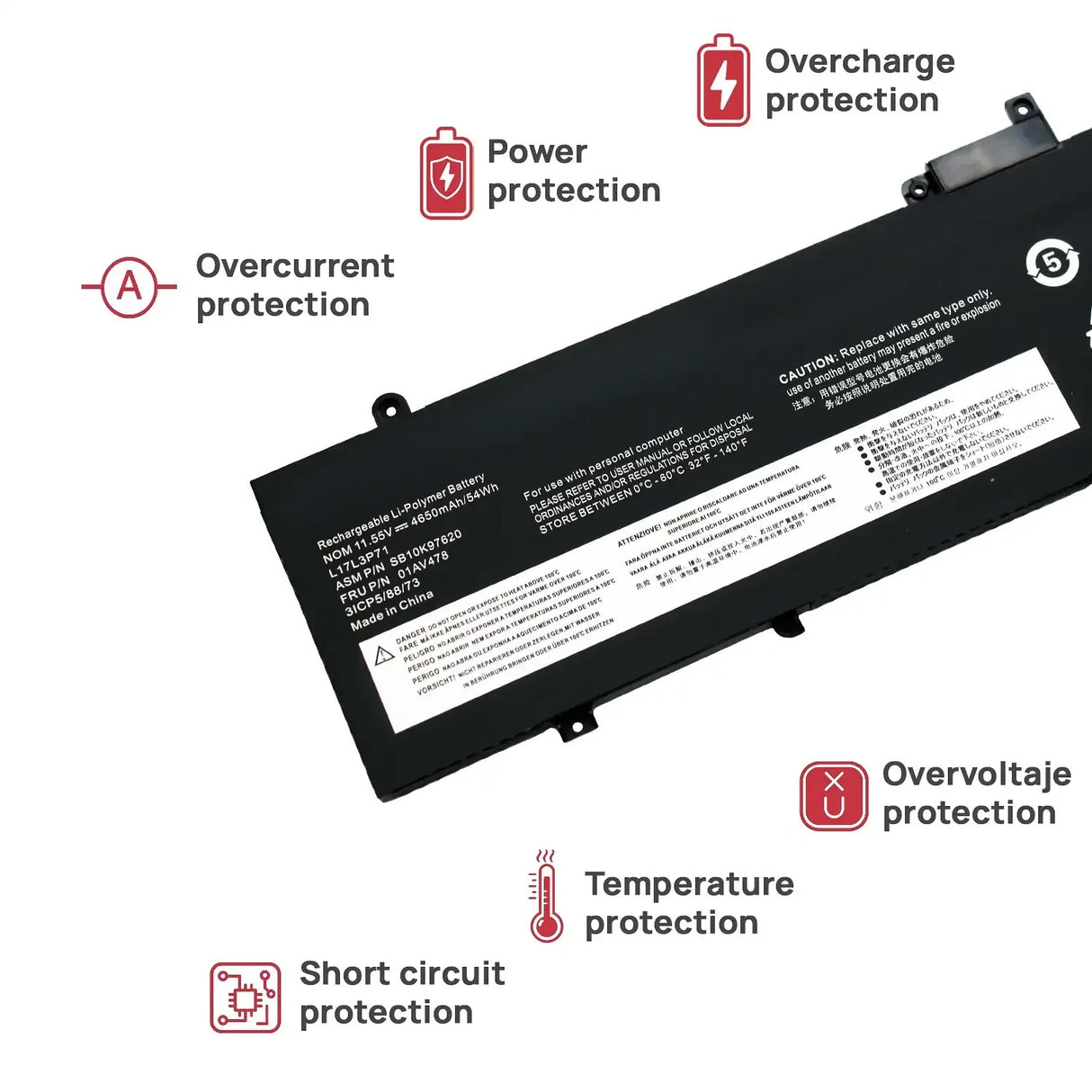 Batería Para Portátil Lenovo Thinkpad T480S L17L3P71 L17M3P71 L17M3P72 01Av478