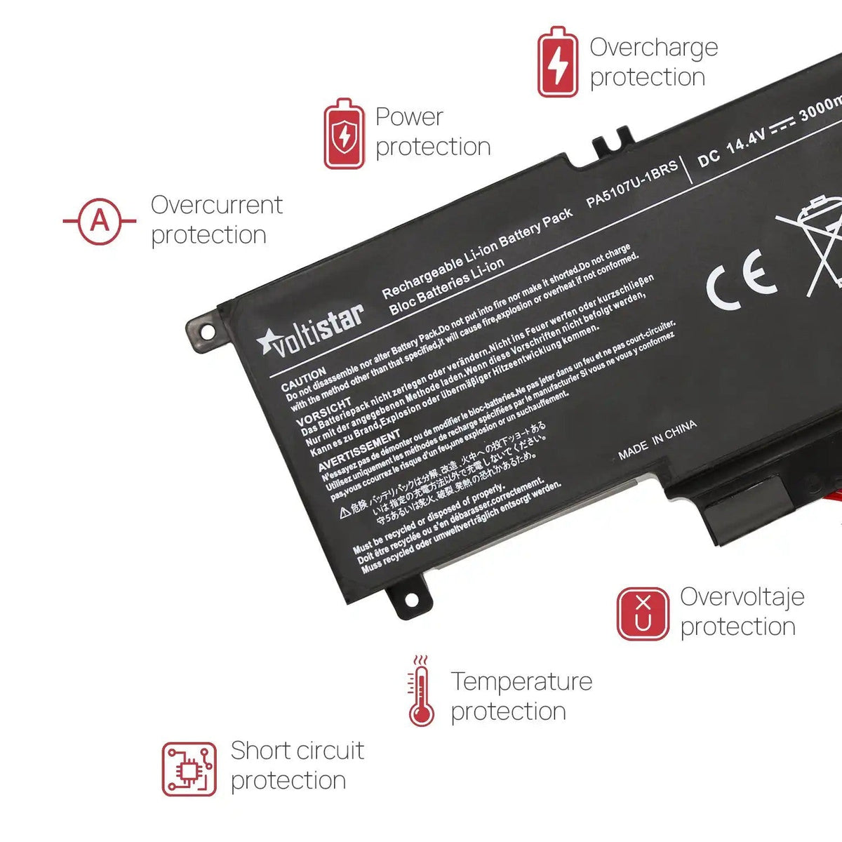 Batería Para Portátil Toshiba Satellite S55Dt-A Pc50 S50T-A-00V S50T-A-K2M S50T-A-K3M S50T-A028 S55-A5139 Series 14.4V 3000Mah