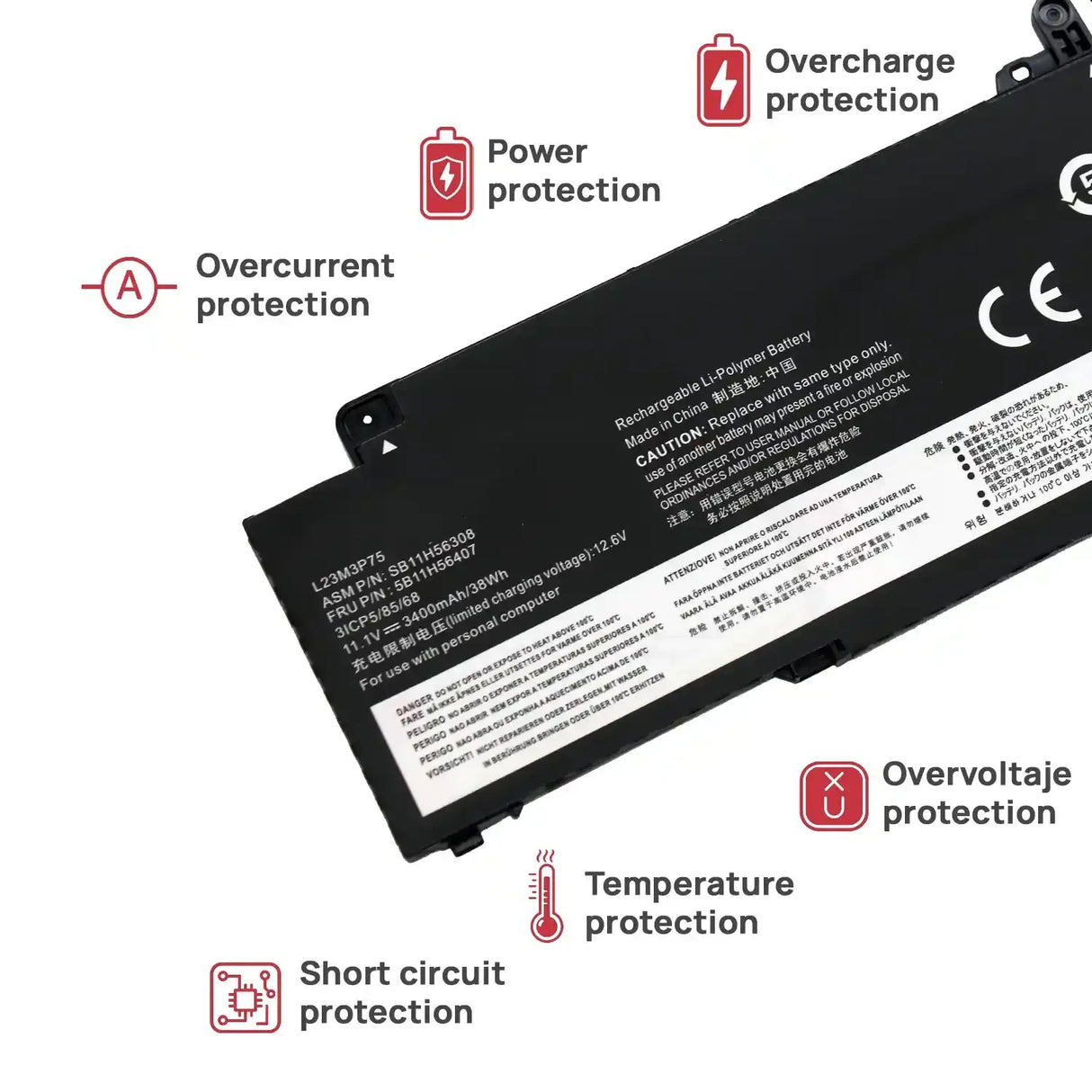 Bateria Para Portatil Thinkpad T14S G5 G6 L23M3P75 L23C3P70 L23D3P76
