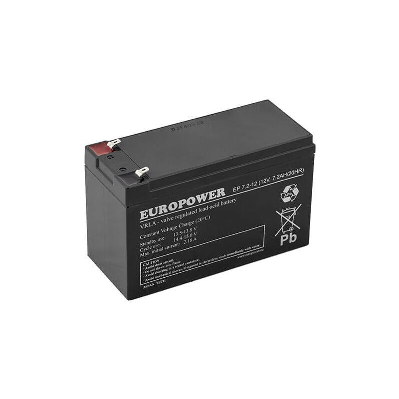 Battery 12v 7.2ah Vrla/Ep7.2-12 T2 Europower Emu