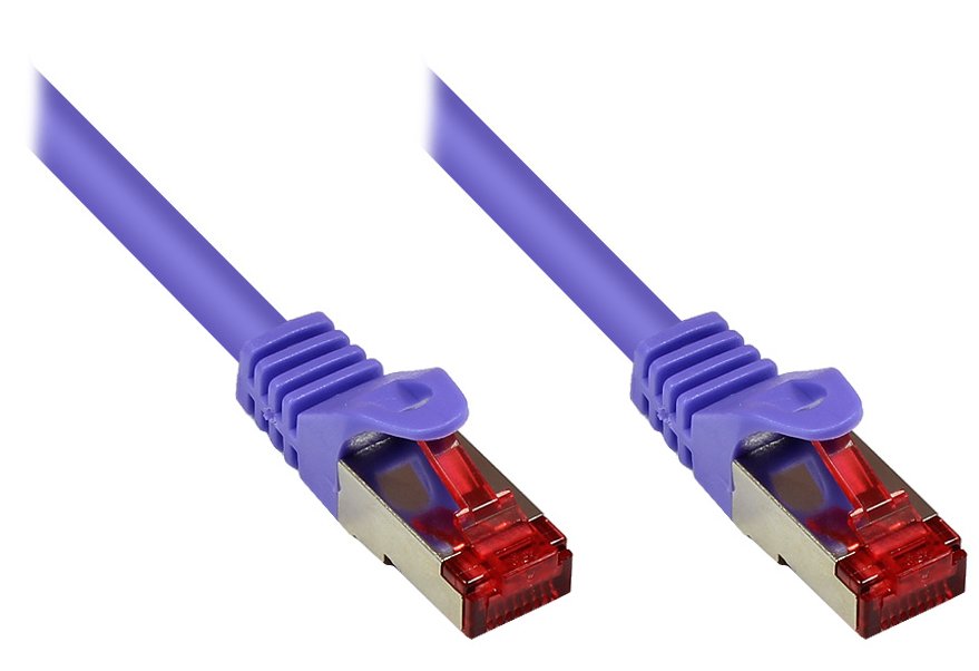 Goodconnections Cable De Red Con Protector De Pestaña, Cat. 6, S Ftp, Pimf, Pvc, 250mhz, Violeta, 15m,