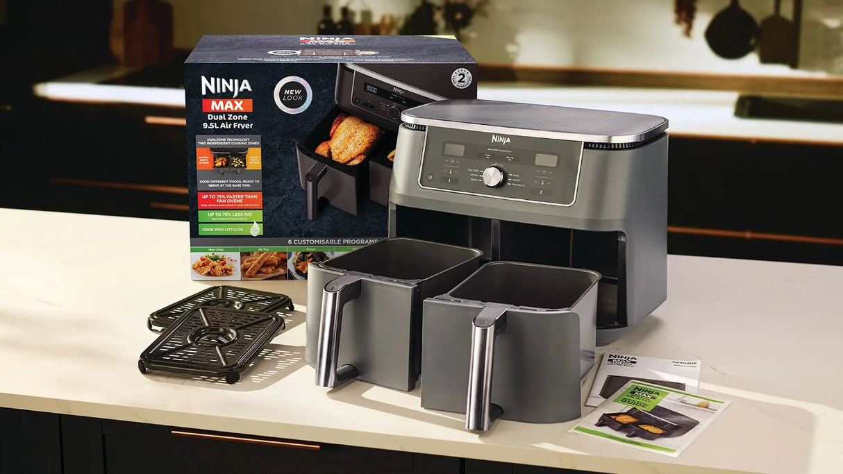 EAN 0622356322676 - Ninja DZ400EU freidora Doble 9,5 L Independiente 2470 W Freidora de aire caliente Gris imagen 13