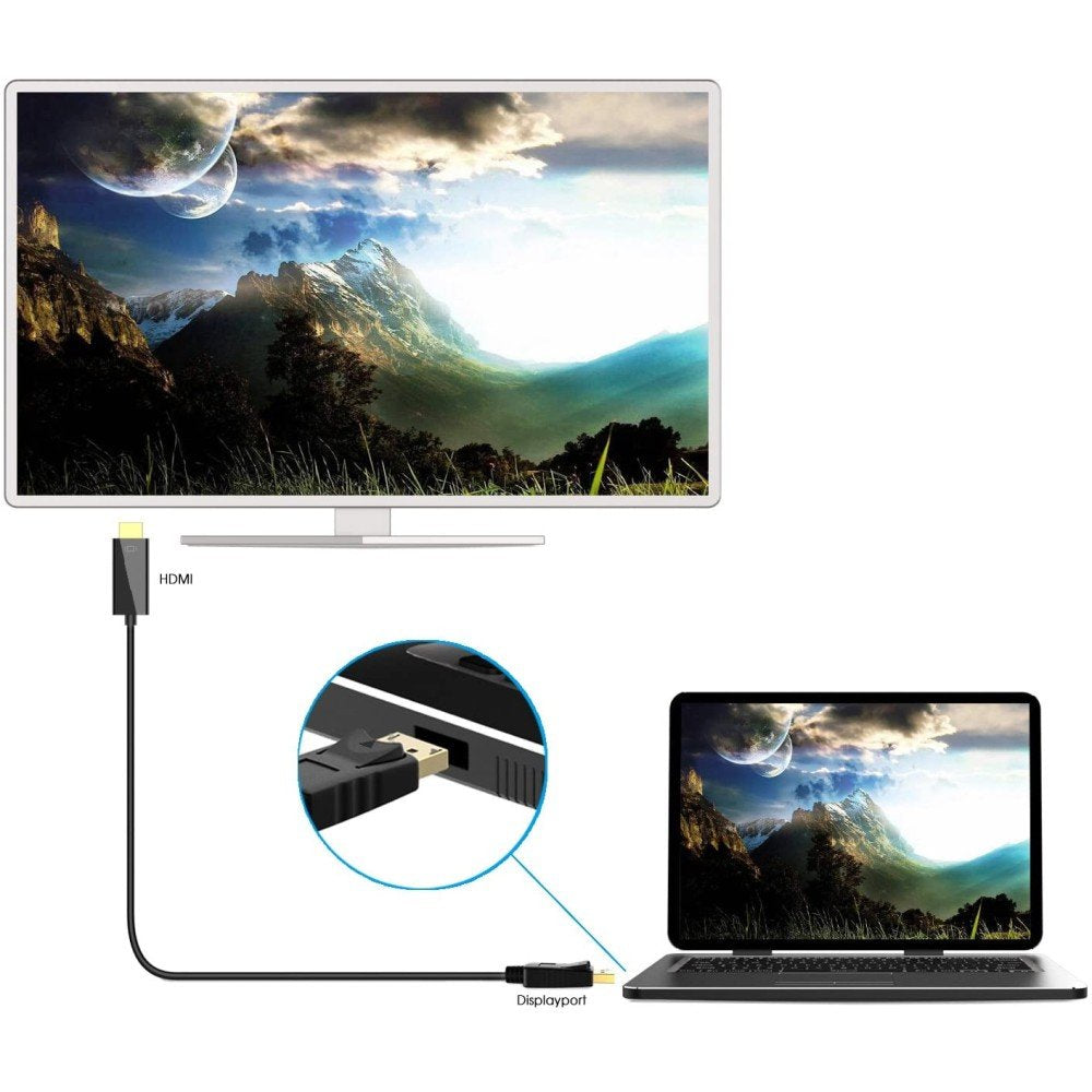 Techly Icoc Dsp-H12-010 Adaptador De Cable De Vídeo 1 M Displayport Hdmi Negro