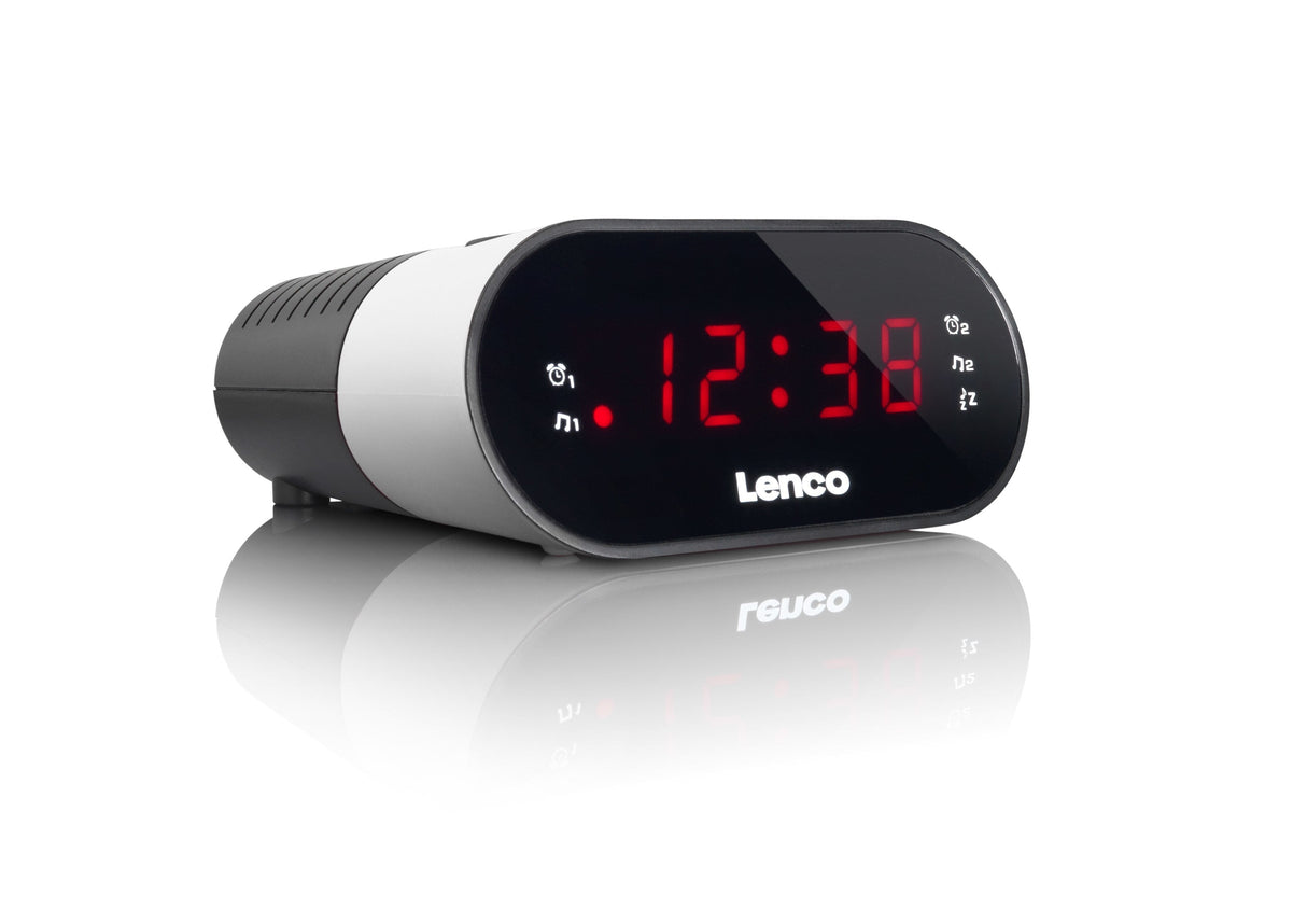 Lenco Cr-07 Radio Reloj Negro, Blanco