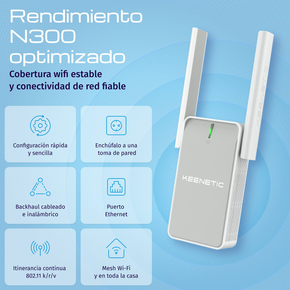 EAN 4897082922063 - Keenetic Buddy 4 (KN-3211) Repetidor de red Blanco, Gris 100 Mbit/s imagen 3