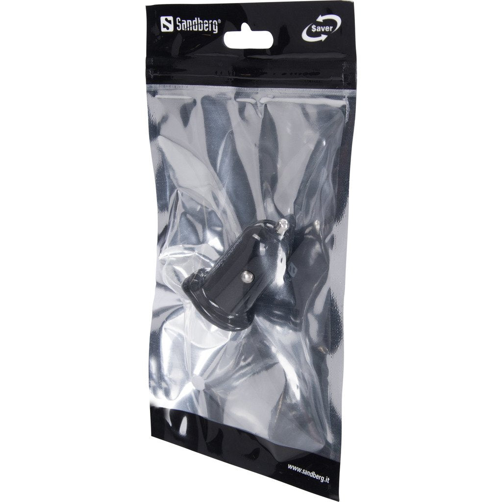 Cargador De Coche Sandberg Saver, 2x Usb, 2.1 A, Negro