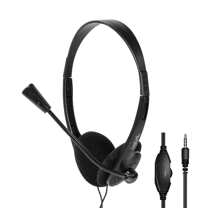 EAN 4052792064155 - LogiLink HS0055 auricular y casco Auriculares Alámbrico Diadema Música/uso diario Negro imagen 1