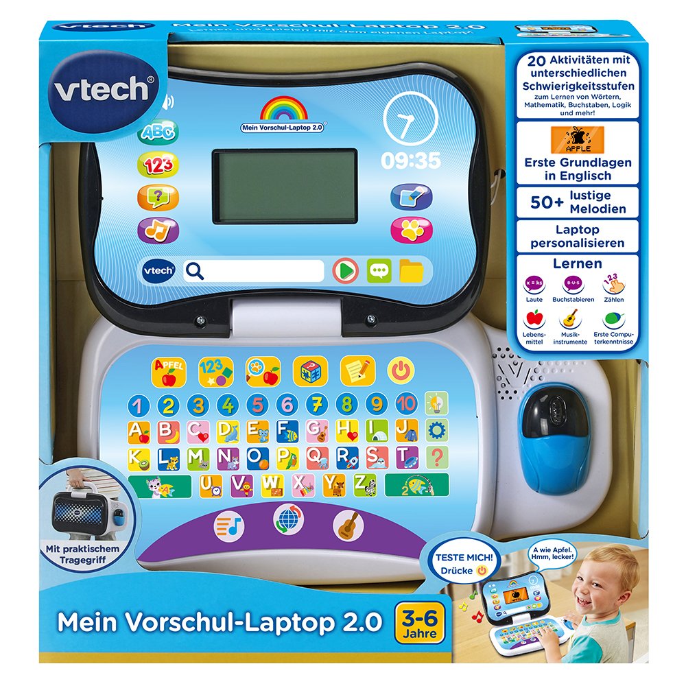 Vtech My Preschool Laptop 2.0, Aprendizaje De La Computadora Gris/Negro 80-524804