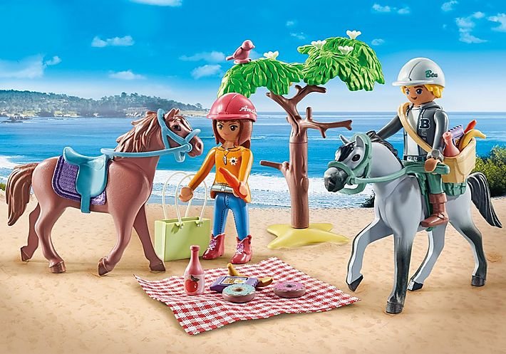 Playmobil 71470 Horses Of Waterfall Starter Pack Reitausflug An Den Strand Mit Amelia Und Ben, Juguete De Construcción 71470