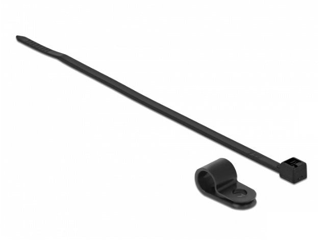 Delock Befestigungsschelle 7,9 Mm Mit Cablebinder L 250 X B 3,6 Schwarz