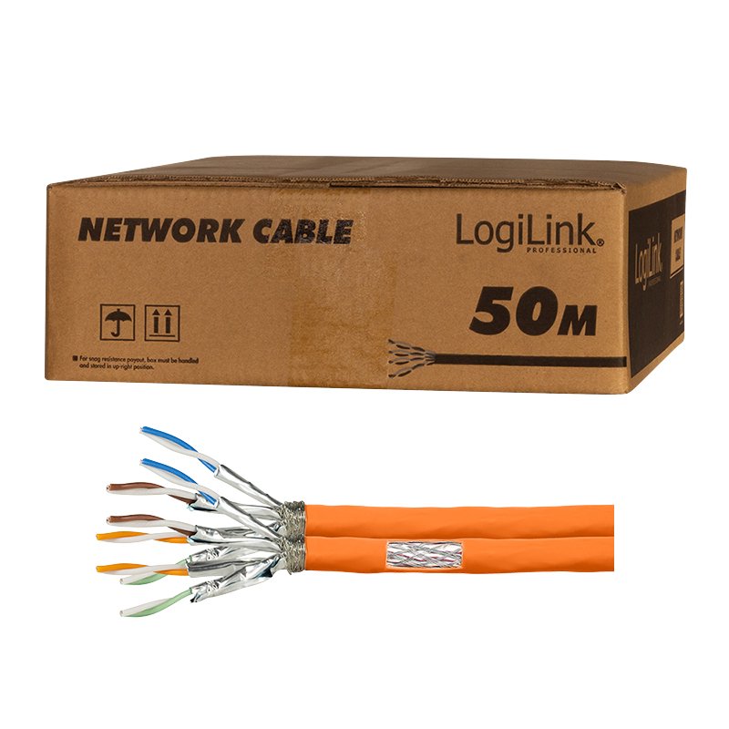 Logilink Cat.7 1000 Mhz Installation Cable 23 Awg S Ftp, 50m Duplex, Naranja