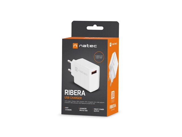 Cargador Usb Natec Ribera Usb-A 18w Blanco