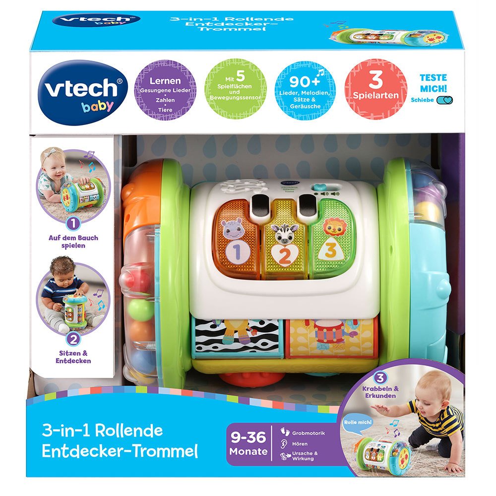 Vtech 3-In-1 Rolling Tambor Tambor, Juguetes Musicales 80-562604