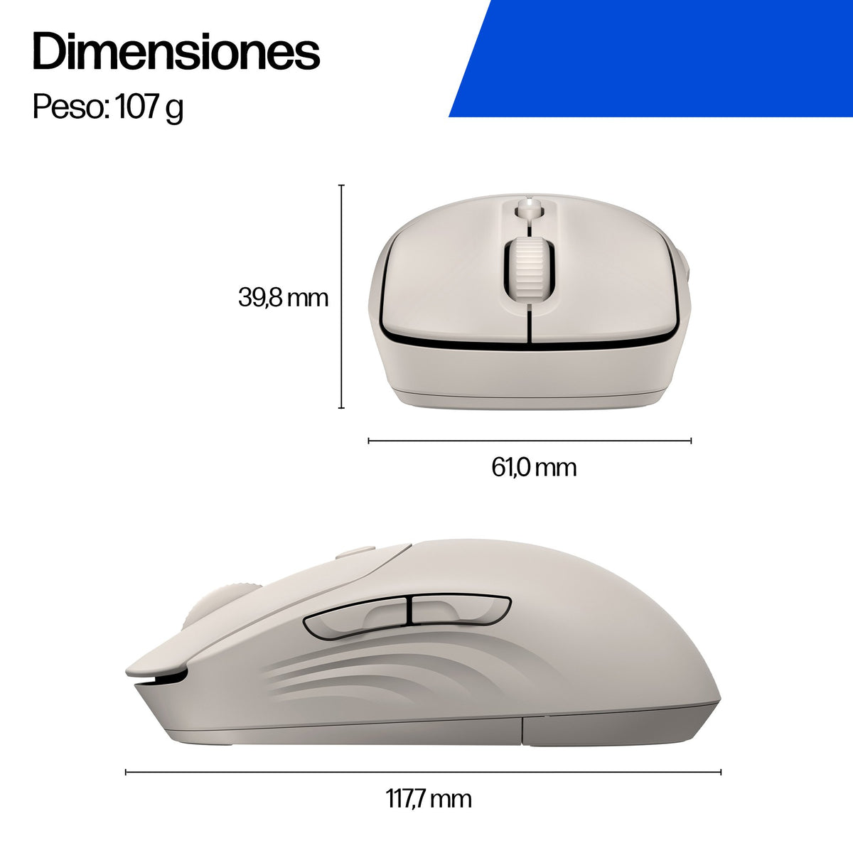 EAN 5715328149809 - HP 400 Quiet Maple Wireless Mouse ratón Hogar Ambidextro RF Wireless + Bluetooth 6000 DPI imagen 1