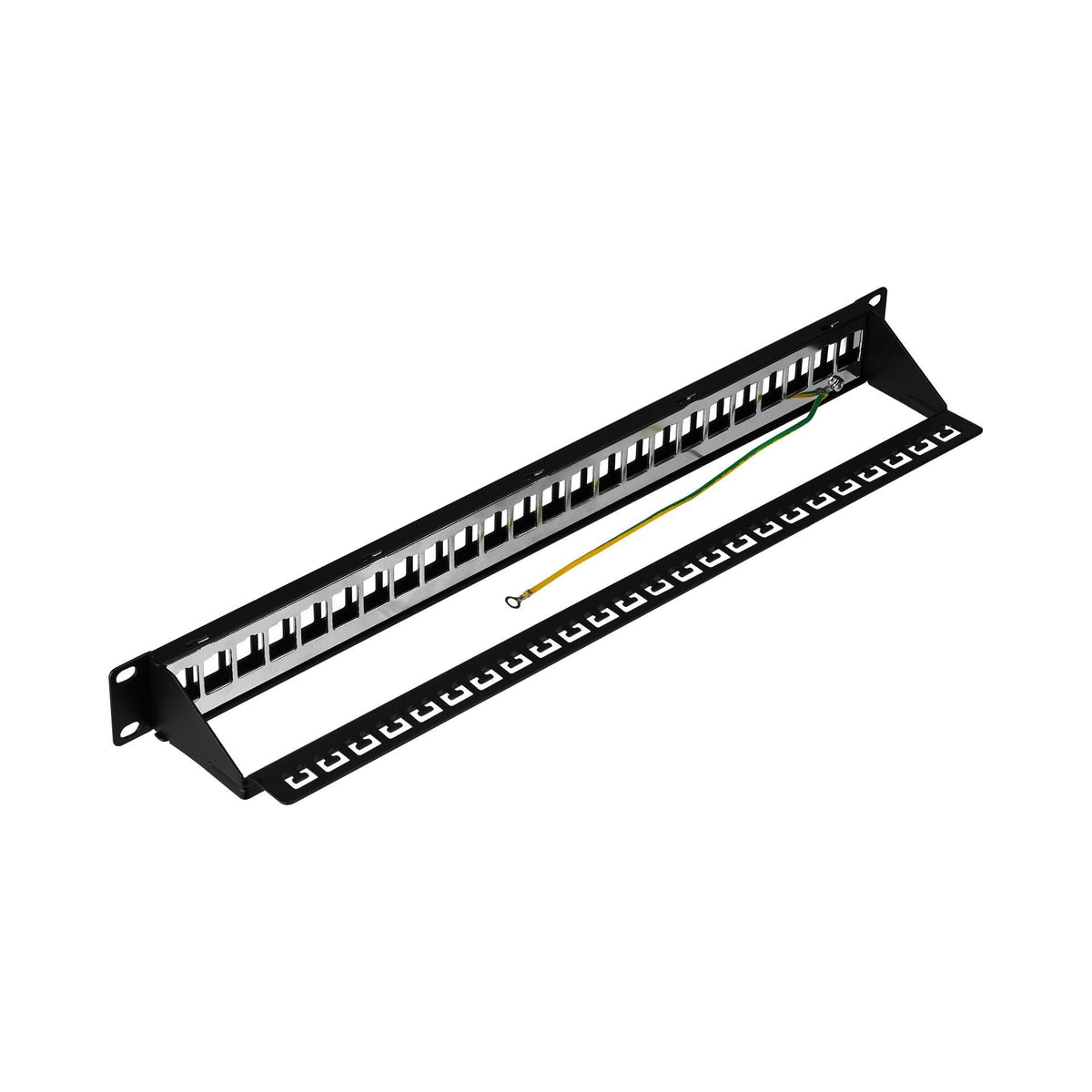 Panel De Distribución 19" 1he, 24-Port, Metal, Negro Ral9005