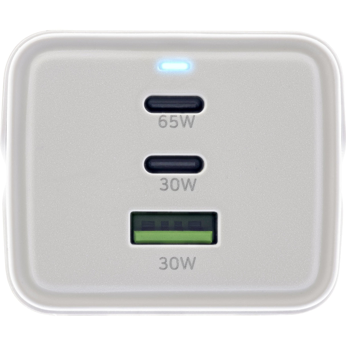 Inline® Usb Power Supply, 65w Charger, 2x Usb-C + 1x Usb-A, With Safety Socket And 1.5m Cable, Pd3.0 Pps Gan, White
