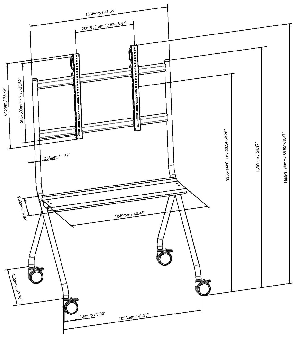 EAN 8623453000001 - Vision VFM-F12 soporte para TV 2,54 m (100") Negro imagen 13